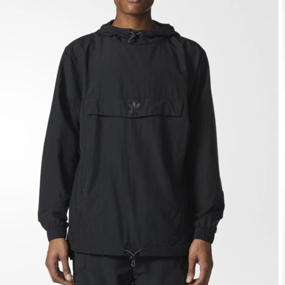 Adidas Taped Anorak Windbreaker, Black, Size Large, Great Condition